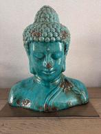 Geglazuurd Boeddha buste in azuurblauw/groen, Ophalen, Zo goed als nieuw