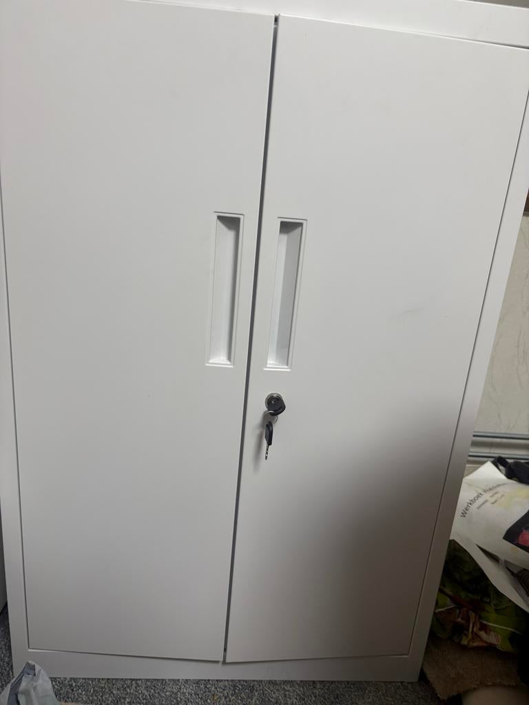 Witte metalen archiefkast met slot, Ophalen of Verzenden, Nieuw