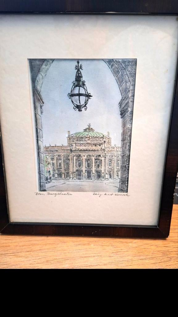 Ets van Otto-Robert Nowak: Het Burgtheater Wenen, Antiek en Kunst, Ophalen of Verzenden