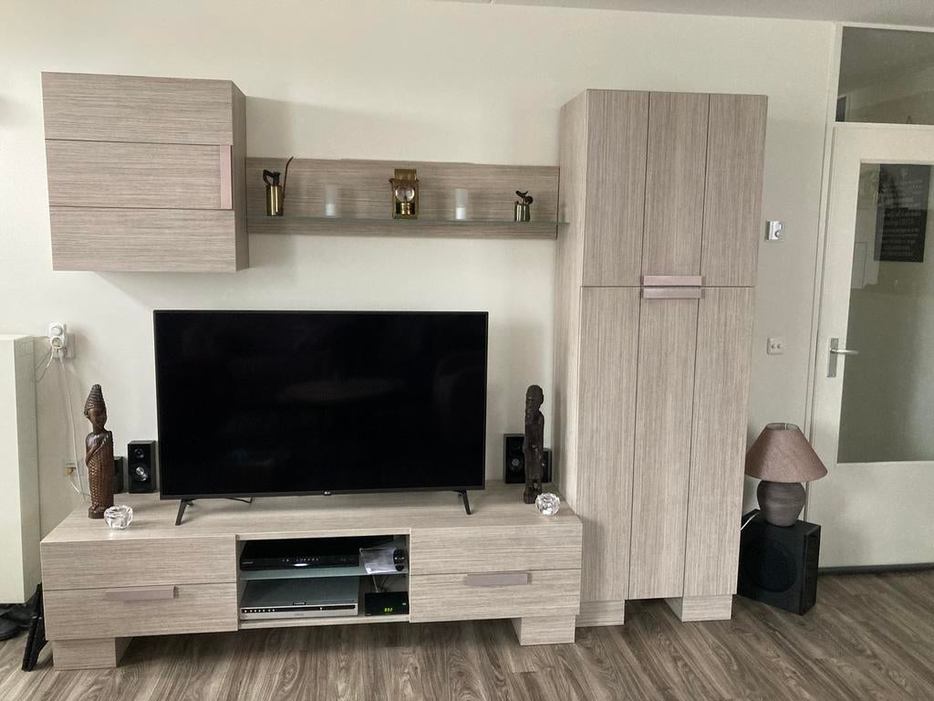 Wandmeubel met tv kast, Ophalen, Overige materialen, 250 tot 300 cm, Met deur(en)