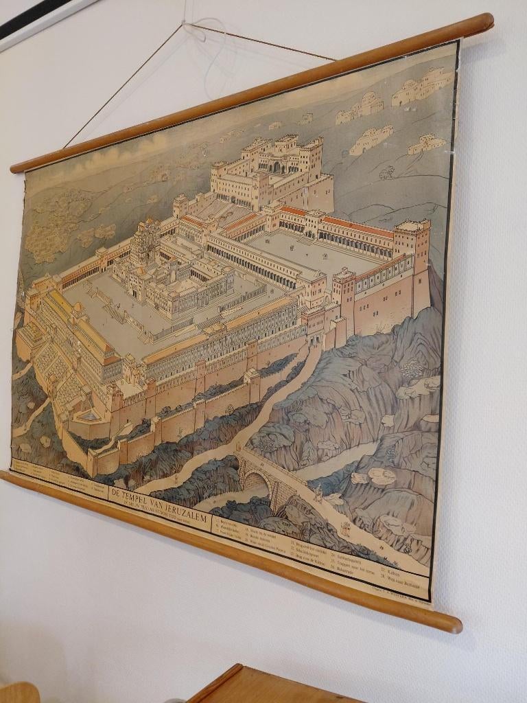 antieke wandkaart tempel van Jeruzalem, Ophalen, Geschiedenis