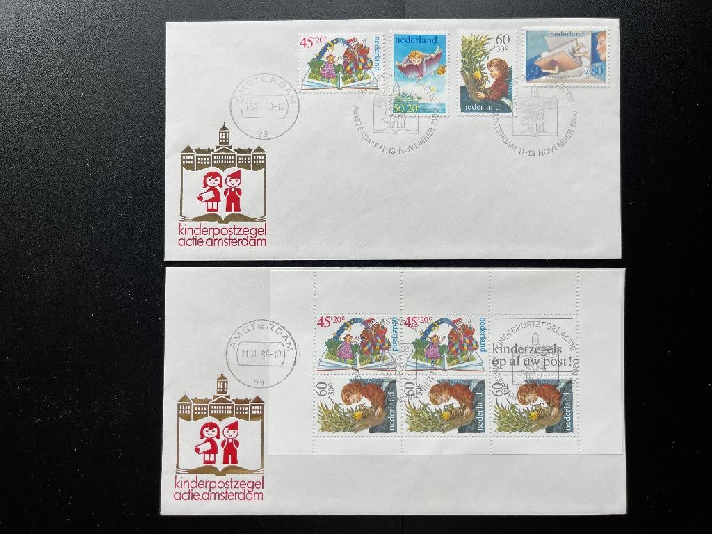 Dam enveloppen  FDC  1980 t/m 1991, Postzegels en Munten, Postzegels | Nederland, Ophalen of Verzenden, Na 1940, Gestempeld
