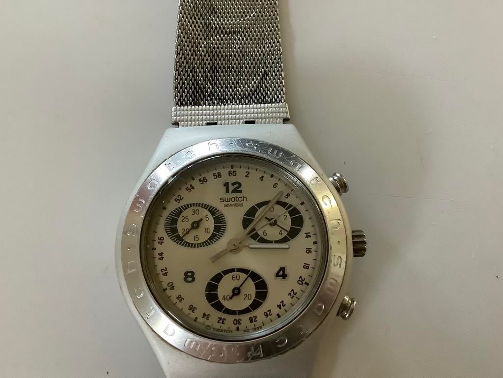 Vintage Swatch Irony Aluminium horloge, Ophalen of Verzenden, Gebruikt, Swatch