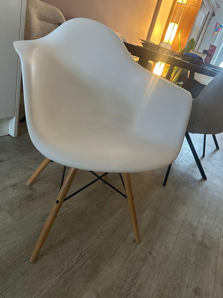 6 Witte Kuipstoelen - Modern Design, Huis en Inrichting, Ophalen, Kunststof, Gebruikt, Wit