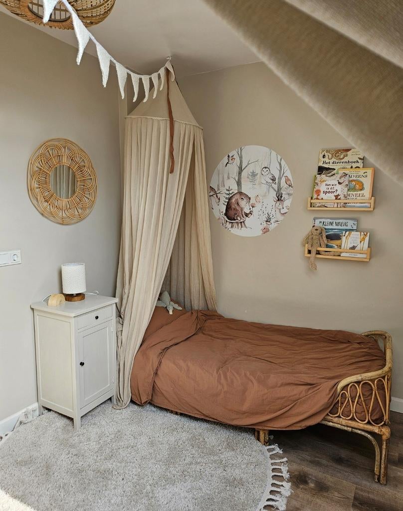 Rotan kinderbed Noor Karwei, Ophalen, 90 cm, Eenpersoons, Zo goed als nieuw