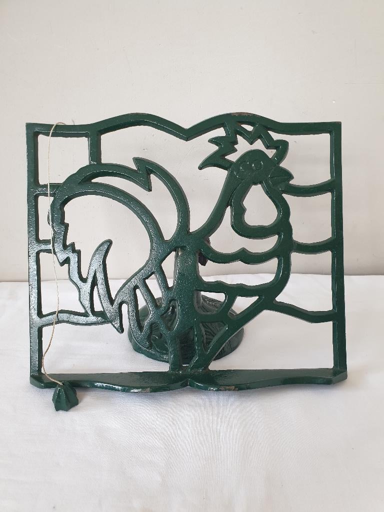 Vintage groen gietijzeren boekenstandaard, Ophalen of Verzenden, Zo goed als nieuw