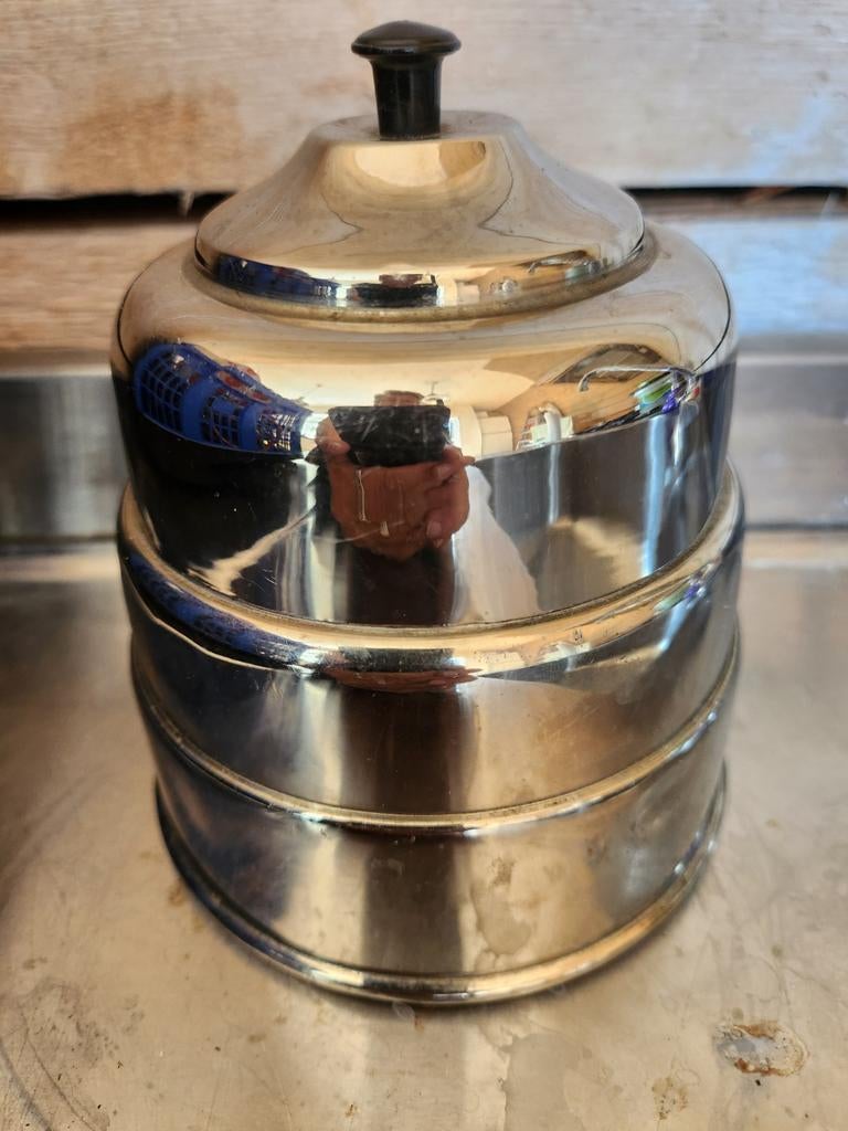 Vintage tabakspot - Verchroomd metaal, Ophalen of Verzenden