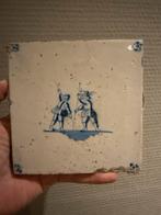 Antieke Delfts Blauw Tegel kinderen die polstok hoogspringen, Antiek en Kunst, Antiek | Wandborden en Tegels, Ophalen of Verzenden