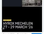 Hyrox Mechelen dames solo zondag 29 Maart, Tickets en Kaartjes, Evenementen en Festivals, Eén persoon