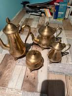 Vintage Messing Theeservies - 4-delig, Antiek en Kunst, Ophalen of Verzenden