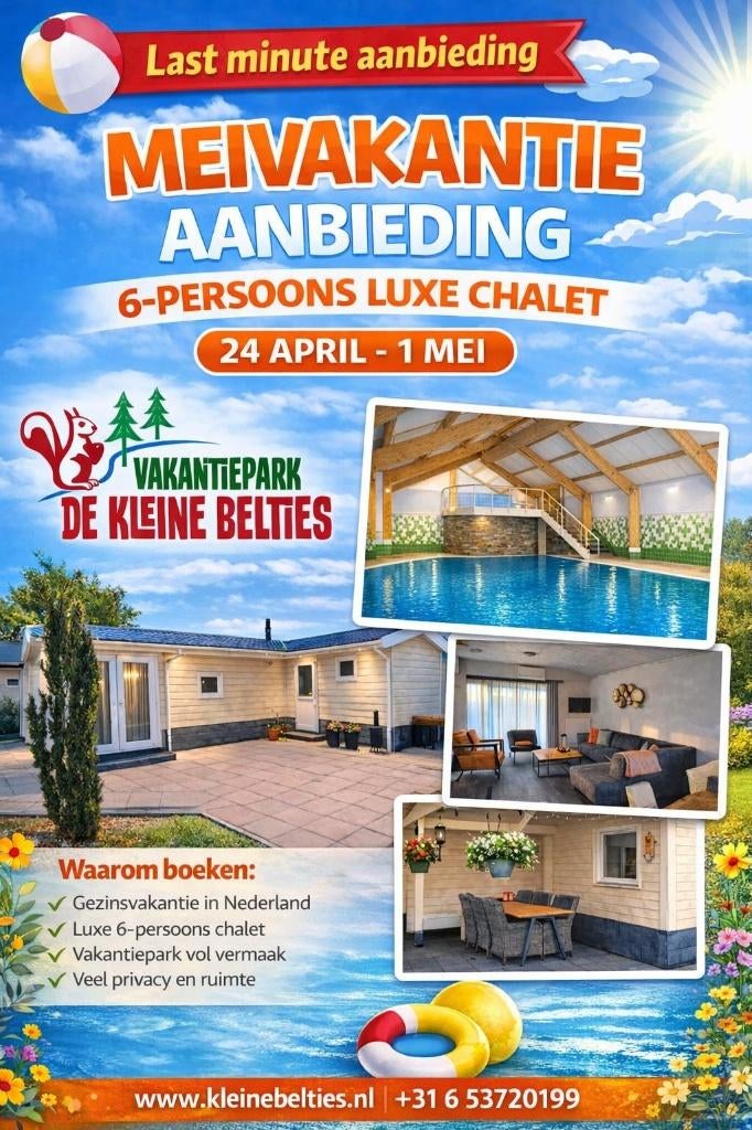 Last-minute meivakantie luxe Chalet op de Kleine Belties, Caravans en Kamperen, Verhuur