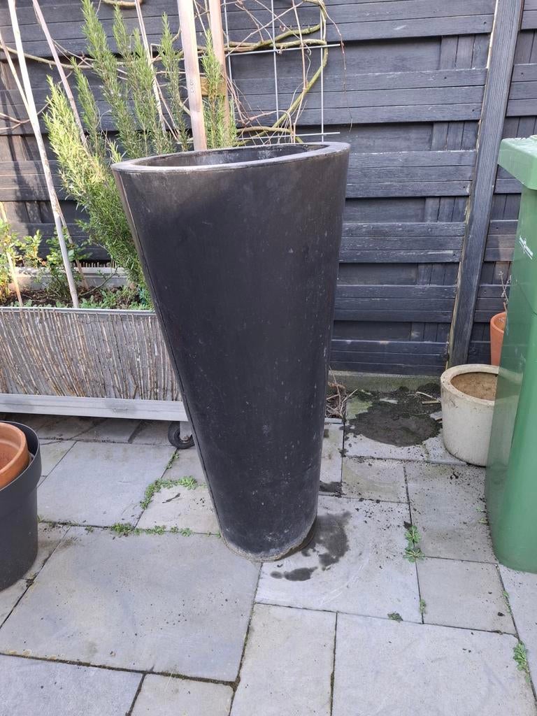 Grote zinken plantenbak voor tuin of terras, Ophalen, Gebruikt, Minder dan 60 cm, Balkon