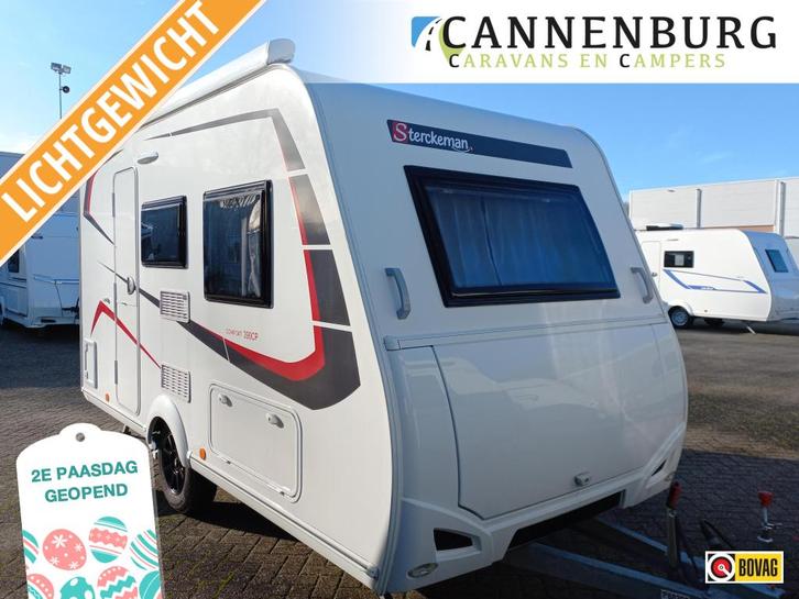 Sterckeman Easy Comfort 390 CP mover en cassetteluifel, Caravans en Kamperen, Caravans, Bedrijf, tot en met 4, 750 - 1000 kg, Treinzit