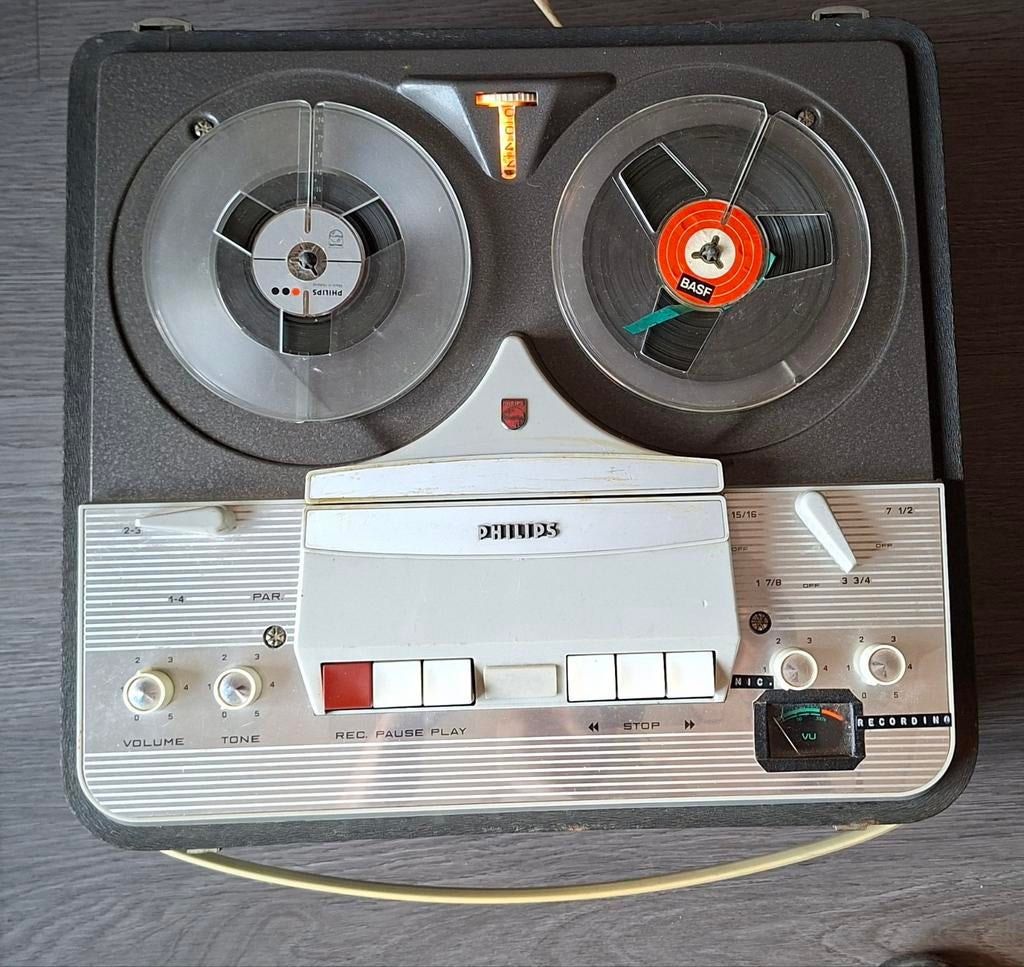 Vintage Philips Bandrecorder EL3549/A - Werkend, Ophalen of Verzenden, Bandrecorder, Met banden