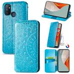 Luxe PU Lederen Wallet Case Set for OnePlus Nord N100 _Blauw, Verzenden, Nieuw, Hoesje of Tasje