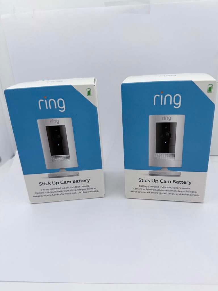 Ring Stick Up Camera met batterij 2stuks, Ophalen of Verzenden, Zo goed als nieuw, Buitencamera