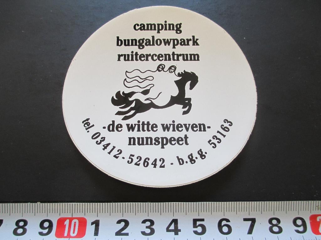 sticker camping bungalowpark ruiter de witte wieven nunspeet, Ophalen, Zo goed als nieuw