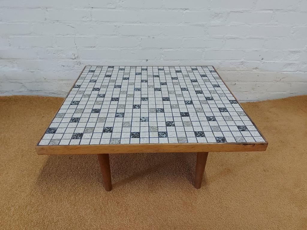 Vintage steentjes salontafel bijzettafel mozaïek tegelblad, Ophalen
