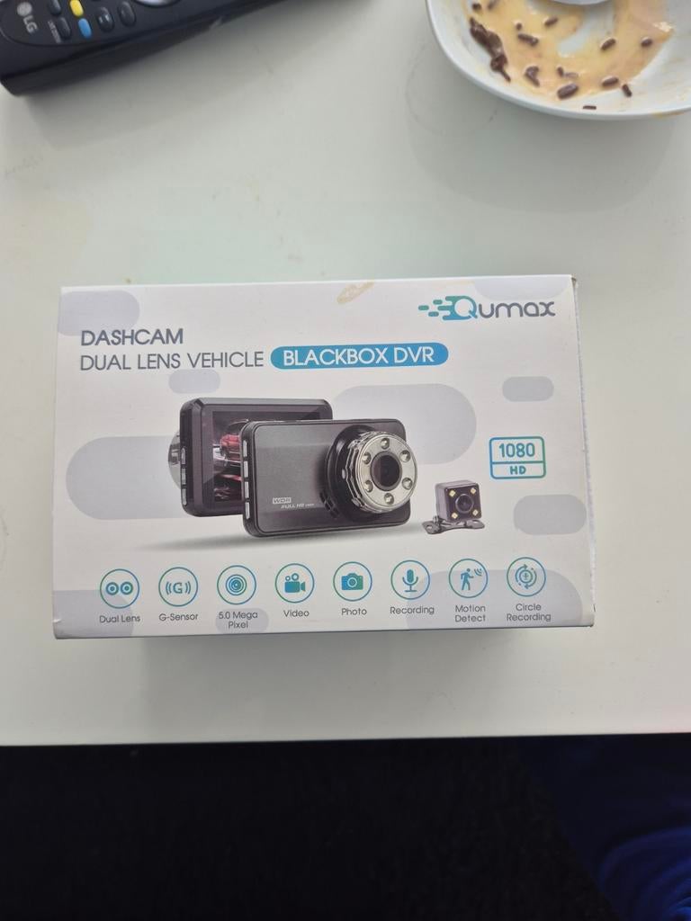 Qumax Dashcam Dual Lens Vehicle Blackbox DVR 1080 HD, Ophalen of Verzenden