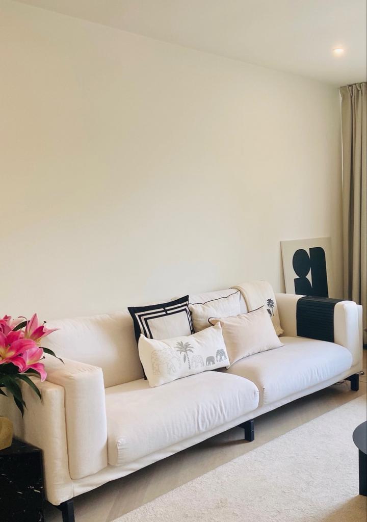 IKEA Nockeby 3-zits bank met luxe Bemz linnen hoezen, Huis en Inrichting, Banken | Bankstellen, Ophalen, Driepersoons, 75 tot 100 cm