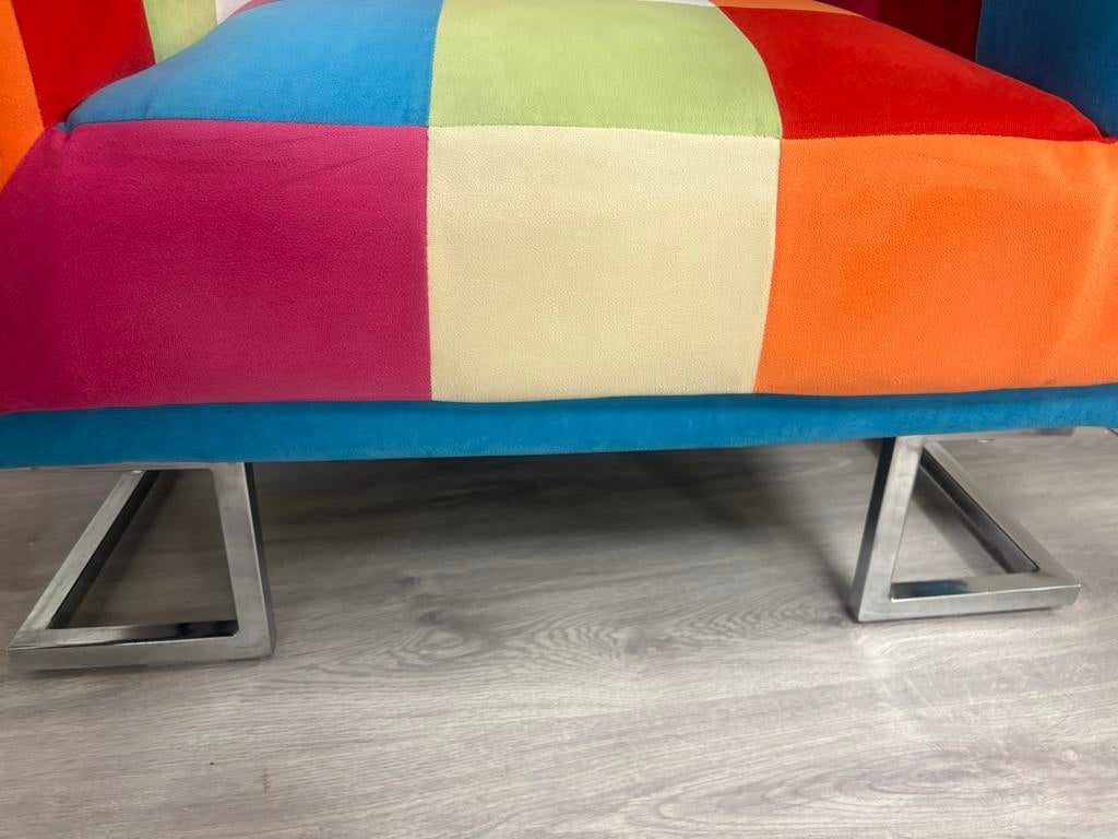 Mooie kleurrijke fauteuil, Ophalen of Verzenden, Zo goed als nieuw, Stof, 75 tot 100 cm