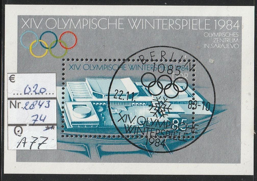 DDR Ol.Spelen '84 Blok 74 Michel 2843 Nr.A77g, Verzenden, DDR, Gestempeld