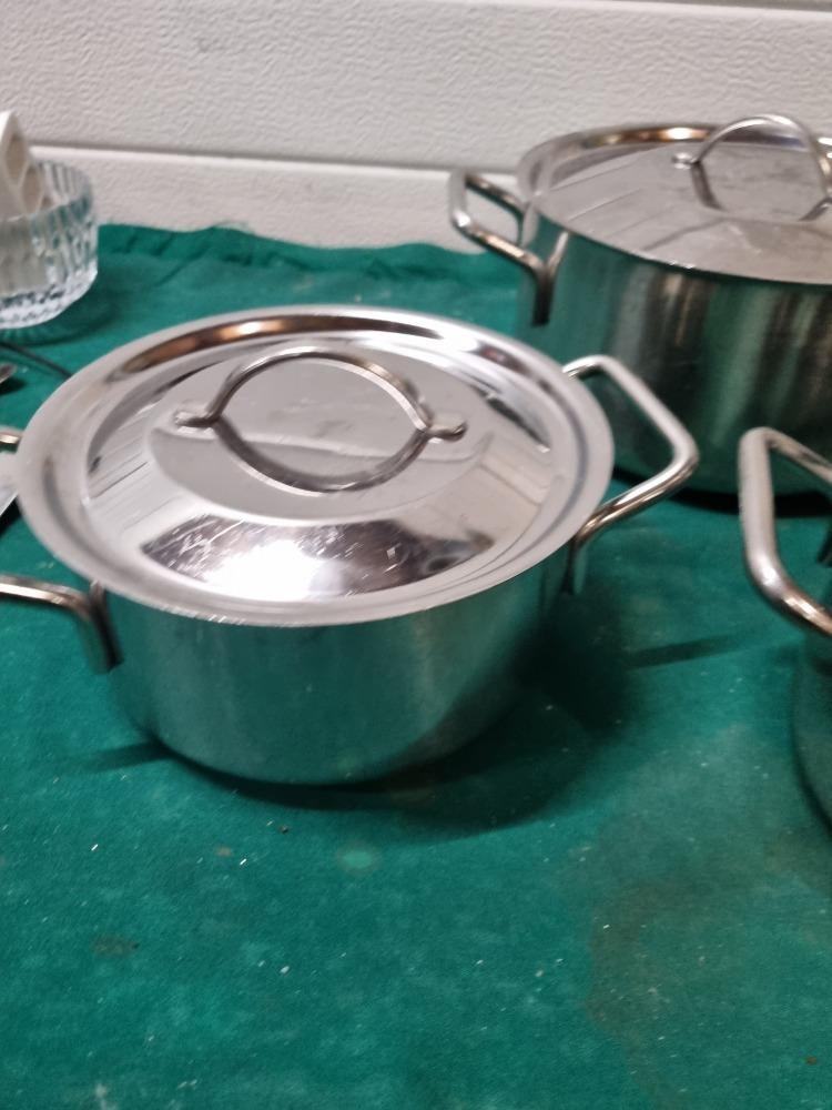 kookpannen rvs drie stuks, Ophalen of Verzenden, 'T Olde Gre-j, Info@toldegrej.nl, Endepoelstraat 20f Didam