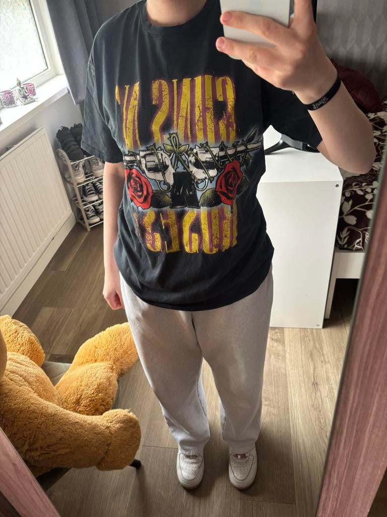 Guns N' Roses t-shirt, Ophalen, Zwart, Korte mouw, Maat 36 (S)