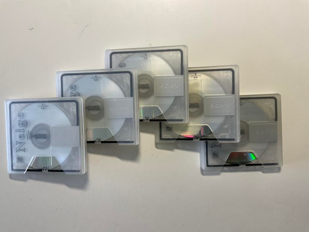 Minidisc’s. SONY NEIGE 74  5x als nieuw. 74 minuten, Audio, Tv en Foto, Ophalen of Verzenden