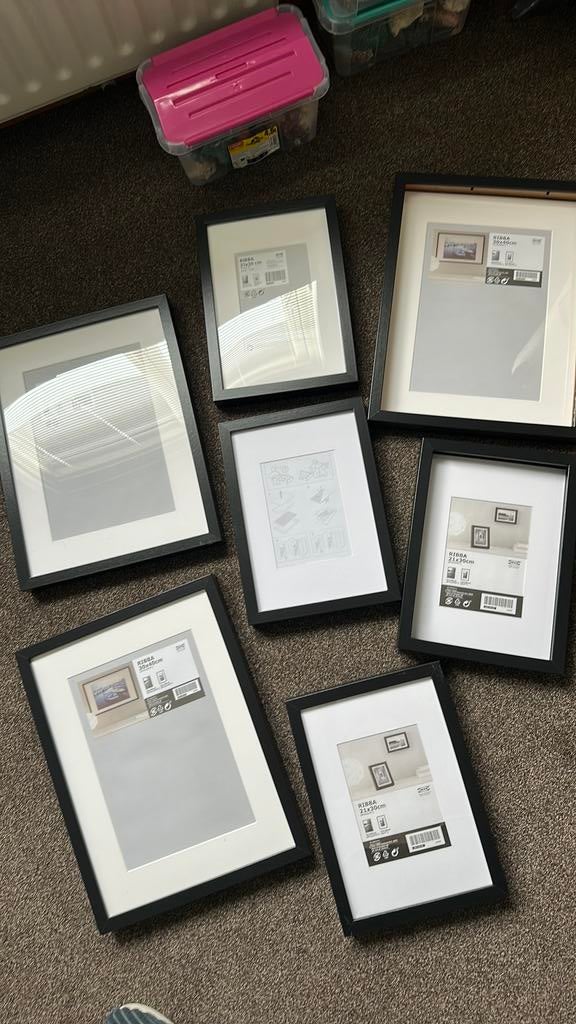 7 zwarte grote fotolijsten ikea, Ophalen of Verzenden, Zo goed als nieuw