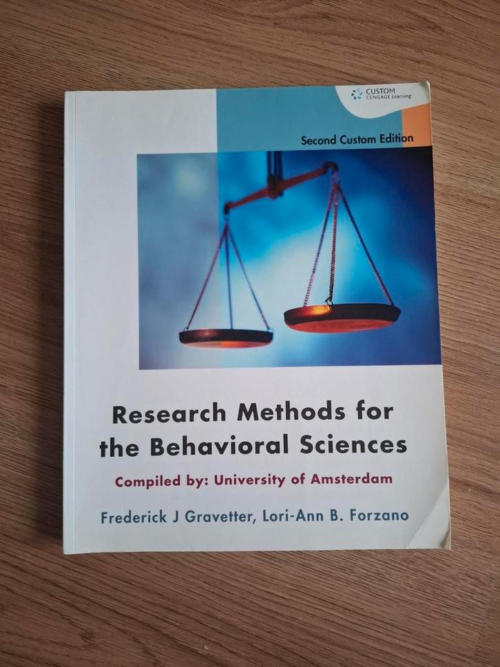 Onderzoeksmethoden Gedragswetenschappen - UvA Editie, Boeken, Studieboeken en Cursussen, Gelezen, WO, Gamma, Ophalen of Verzenden