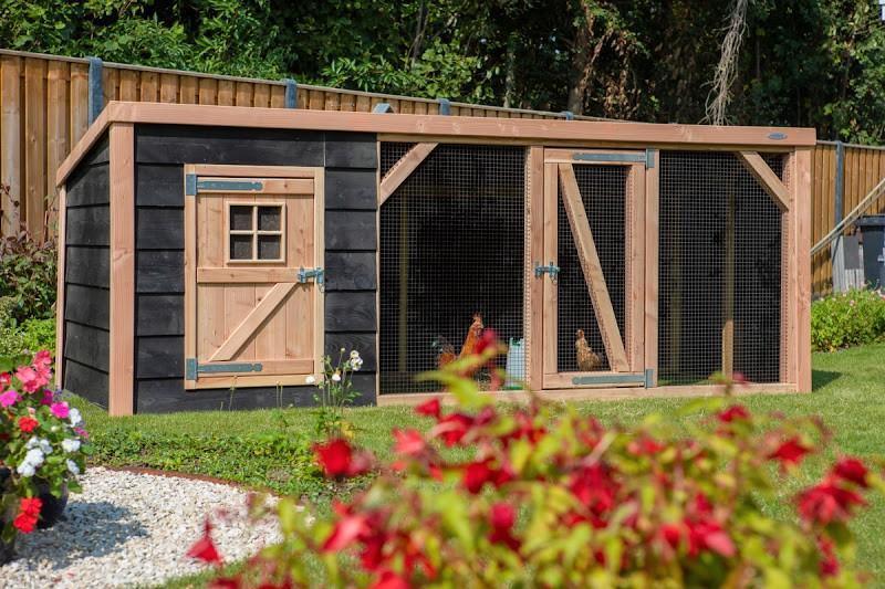 Kippenhok Milan XL met overdekte kippenren en nachthok, Ophalen of Verzenden, Nieuw, Kippenhok of Kippenren
