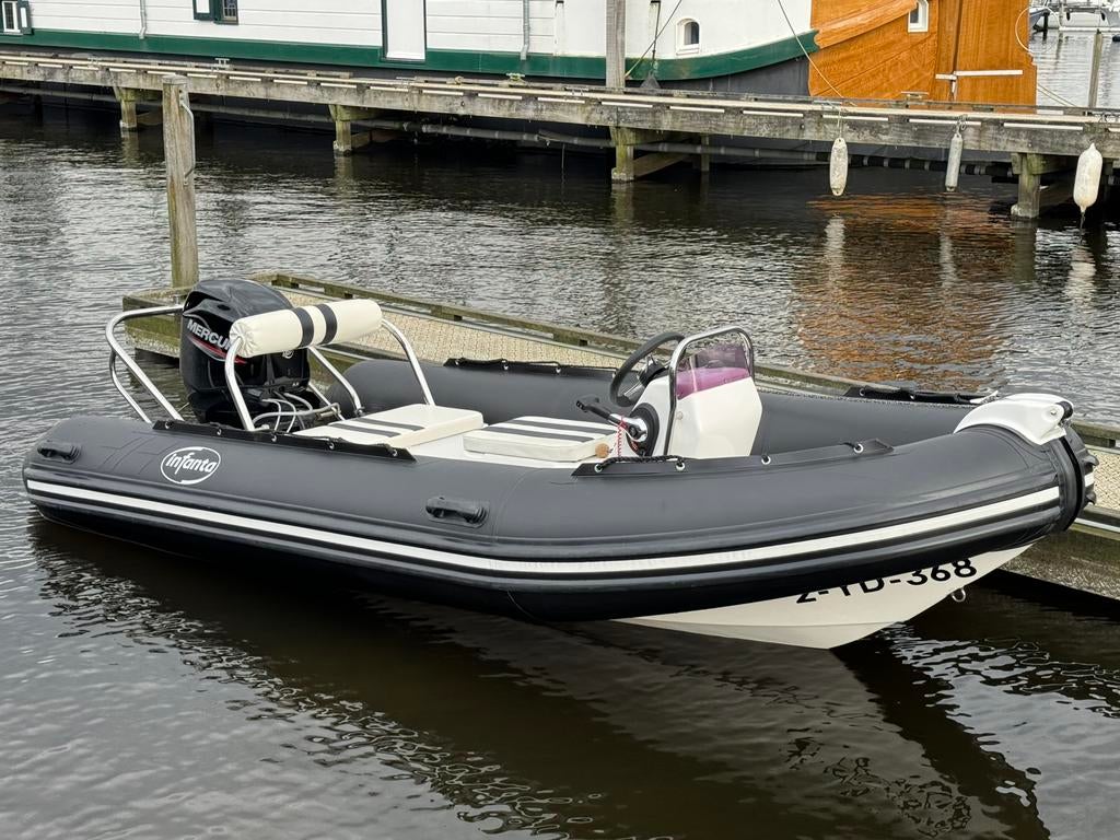 Infanta rib 440 mercury 50 pk, Watersport en Boten, Gebruikt, Benzine, Minder dan 70 pk, Overige materialen