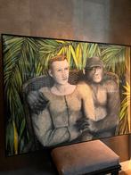 Carolien Smit Schilderij Jongen Met De Aap, Ophalen of Verzenden