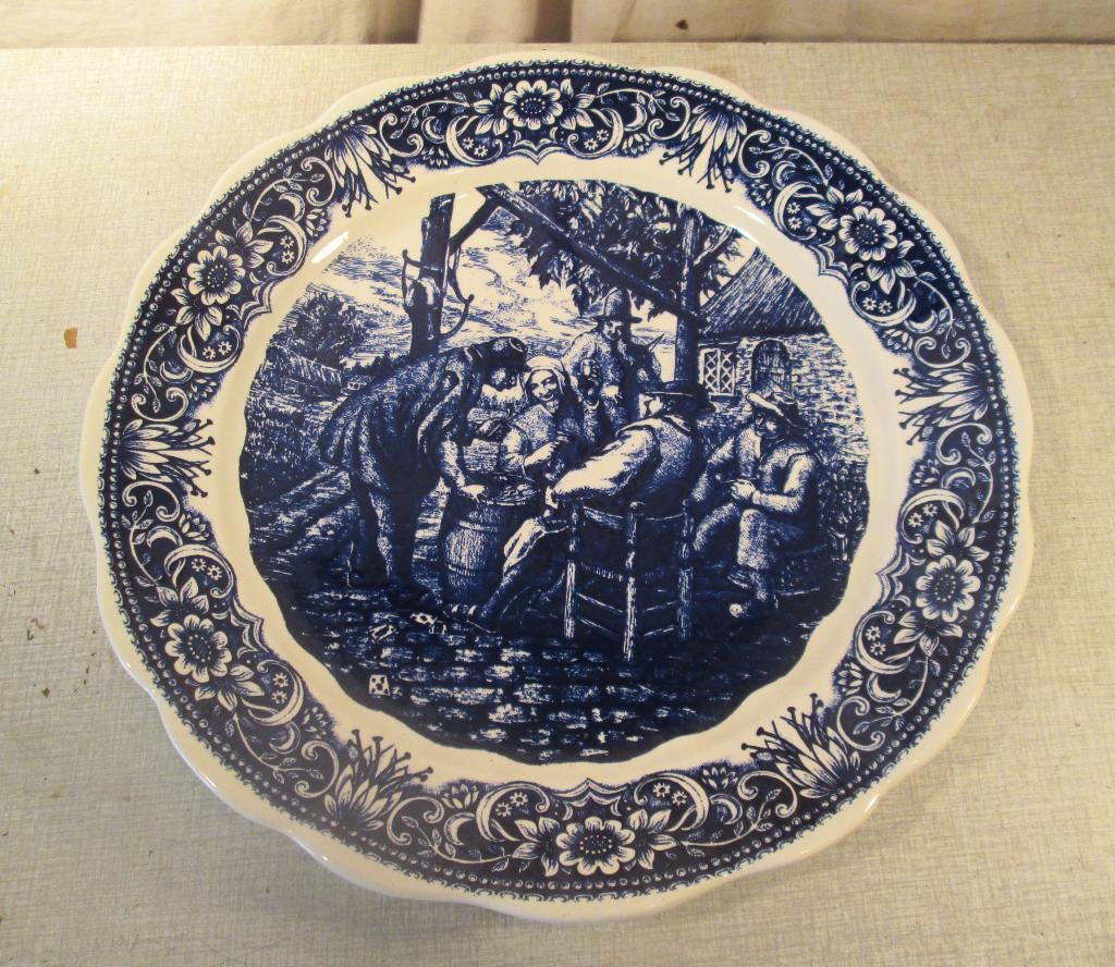 Prachtige oud keramieke Bord - Boch La Louviere Delft - 38cm, Antiek en Kunst, Antiek | Wandborden en Tegels, Ophalen of Verzenden