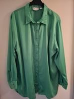 Groene satijnen blouse mt 46, Ophalen of Verzenden, Zo goed als nieuw, Maat 46/48 (XL) of groter, Groen