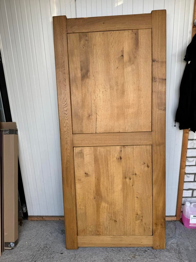Eiken tafelblad ( oude kloosterdeur ), Ophalen, 200 cm of meer, 50 tot 100 cm, Zo goed als nieuw