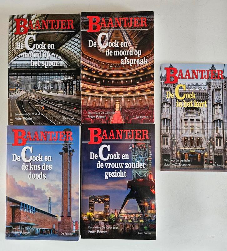 4 x Baantjer waaronder - De Cock en de vrouw zonder gezicht, Boeken, Detectives, Zo goed als nieuw, Ophalen of Verzenden