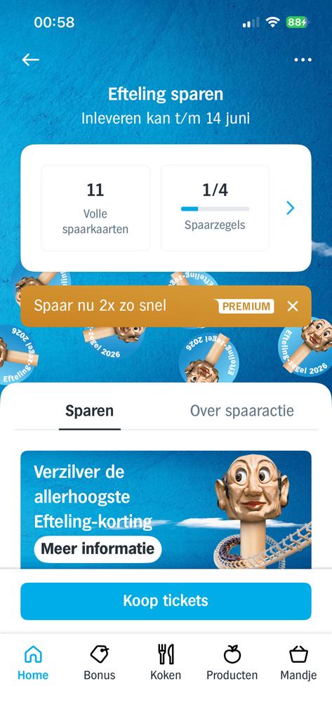 Ruilen efteling zegels voor brabantia zegels, Tickets en Kaartjes, Eén persoon, Kortingsbon, Pretpark