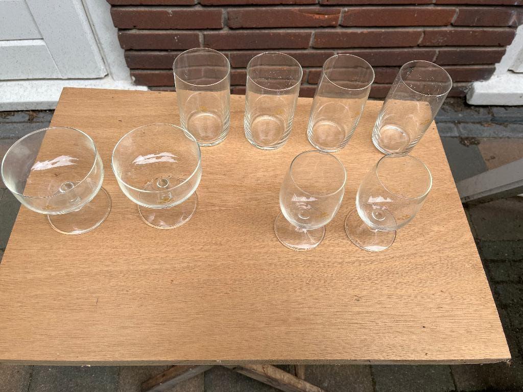 Acht originele KLM Business Class /Royal Class glazen, Ophalen, Zo goed als nieuw, Overige typen