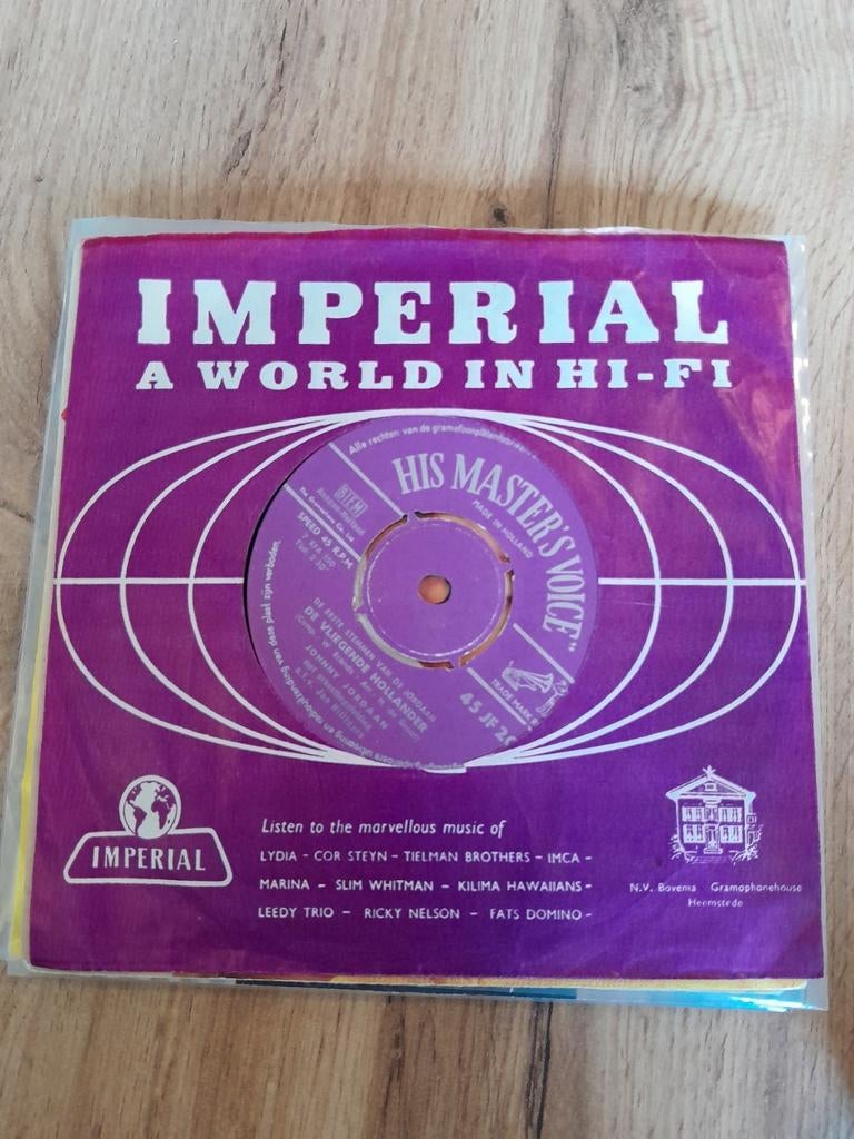 Johnny jordaan 7inch de vliegende Hollander, Cd's en Dvd's, Ophalen of Verzenden, Zo goed als nieuw, Nederlandstalig