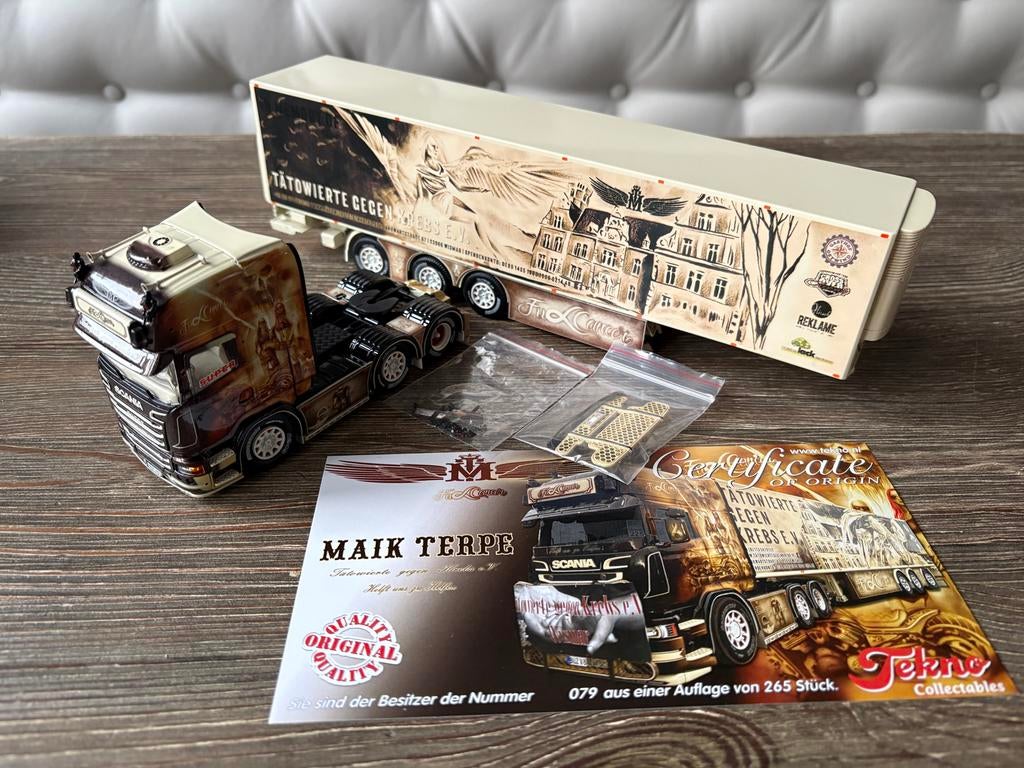 Tekno Scania Maik Terpe Speciale Uitvoering Nieuw in Doos, Hobby en Vrije tijd, Modelauto's | 1:50, Ophalen of Verzenden, Nieuw