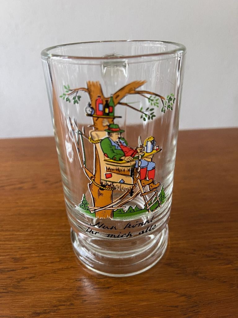 Bierglas met Handvat / Pul  met Duitse afbeelding  Nieuw, Verzamelen, Ophalen of Verzenden, Nieuw, Bierglas