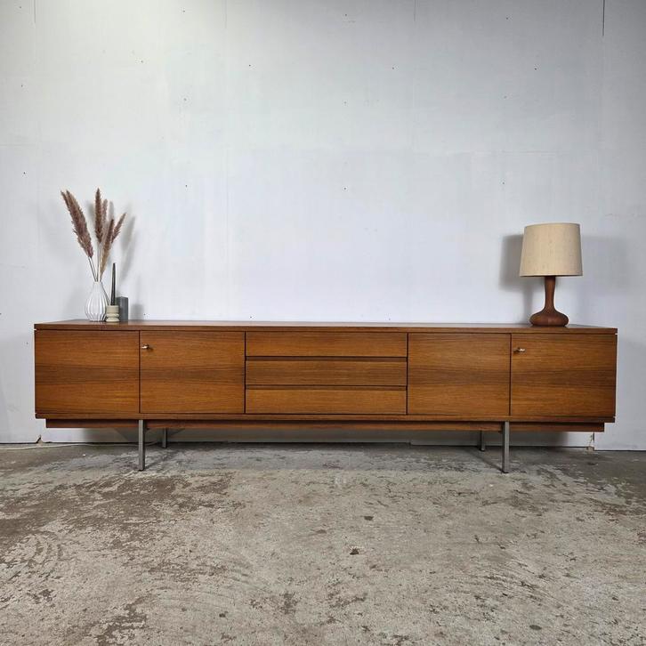 Helmut Magg 280cm lengte! vintage sideboard palissander 60's, Huis en Inrichting, Kasten | Dressoirs, Gebruikt, 200 cm of meer