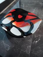 Grote glazen schaal in rood, wit en zwart., Ophalen, Schaal, Overige vormen, Glas