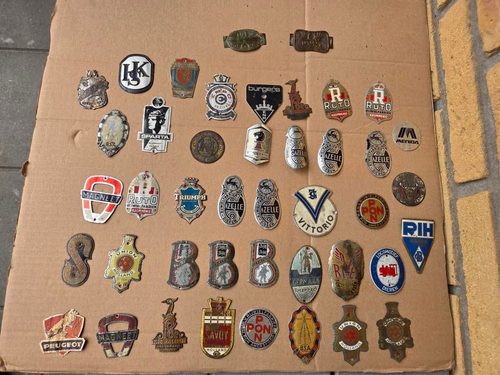 Fiets plaatjes + 2 x belasting plaatjes, Ophalen, Gebruikt, Sport