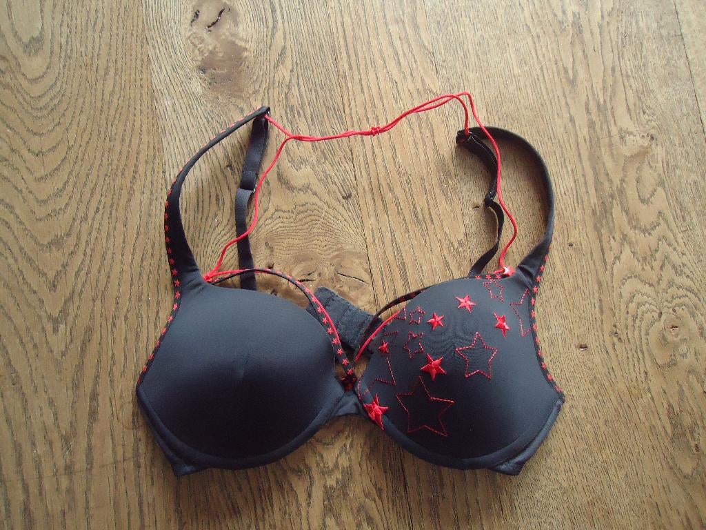 z.g.a.n. zwarte Marlies Dekkers BH met rode sterren, 75C, Marlies Dekkers, Ophalen of Verzenden, Zwart, BH