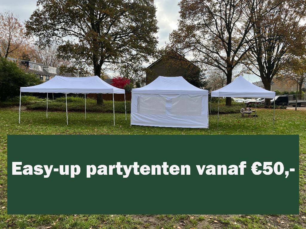 Easy-up Partytent huren Nunspeet e.o. | 3x3 / 3x4,5 / 3x6, Ophalen, Opvouwbaar, Partytent, Minder dan 4 meter