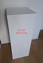 Plantenzuil vierkant 30 x 30 x 80 wit geborsteld., Ophalen, Zo goed als nieuw, Vierkant, Hout
