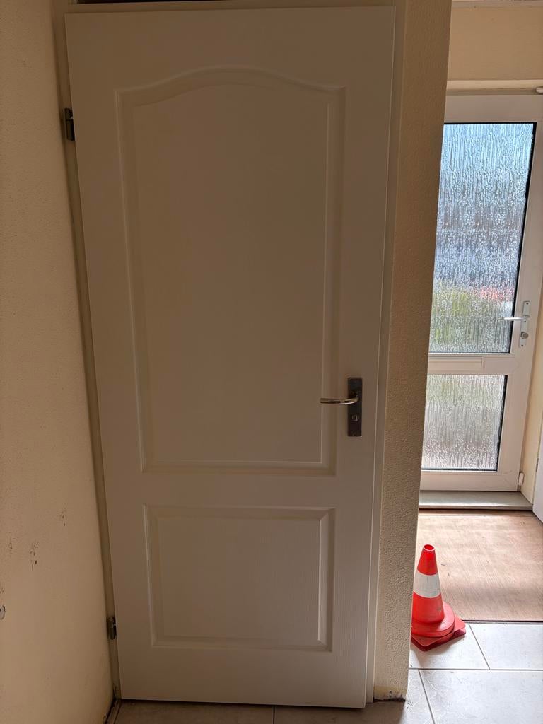 Witte en grijze binnendeuren  met paneeldetails, Ophalen, Gebruikt, 80 tot 100 cm, Binnendeur